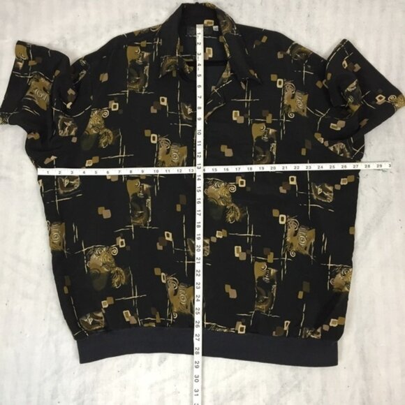 Fulton Street Shirt Mens 1X Banded Popover Abstract Print Quarter Button Front - Picture 8 of 10